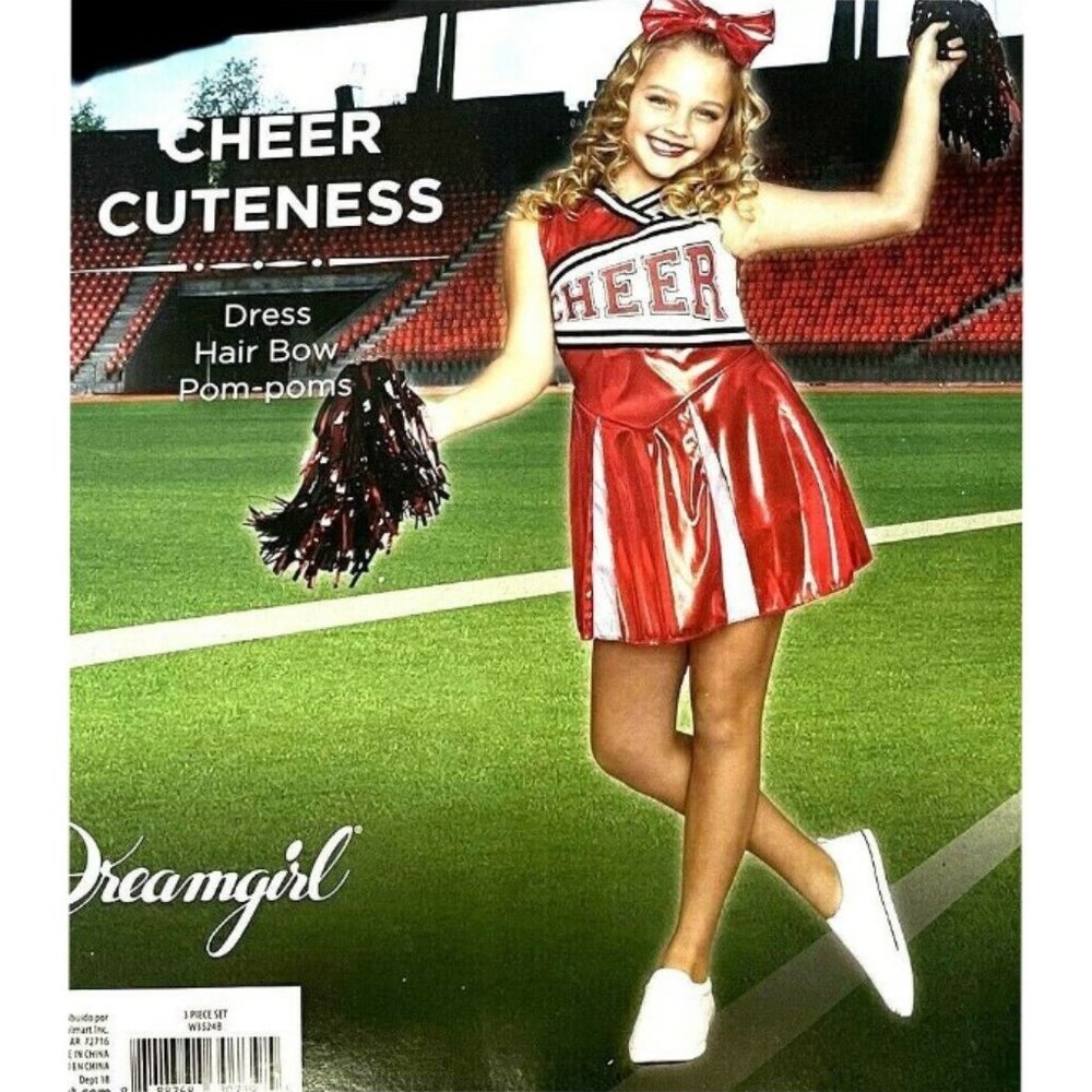 Dreamgirl Cheer Cuteness Girls Costume Dress Size: S(4-6)